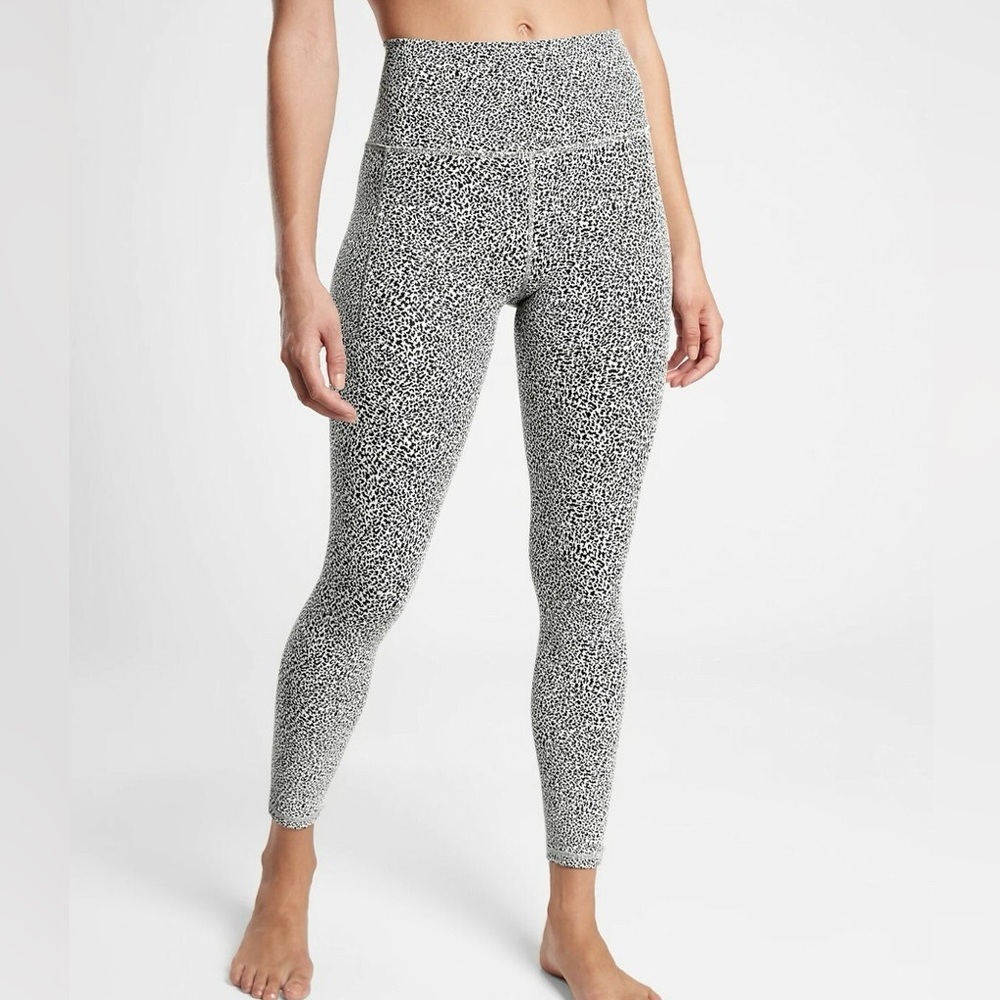 Athleta Black & White Speckle High-Rise Leggings
